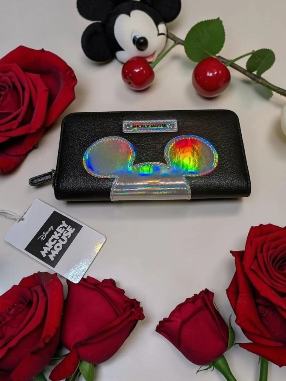 NWT Disney Mickey Mouse Black Wallet with Holographic Ears